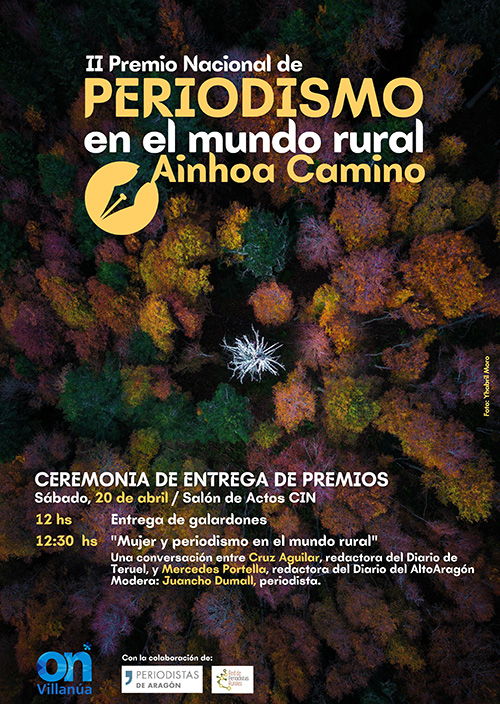 l Ayuntamiento de Villanúa hará entrega este sábado 20 de los galardones de la segunda edición del "Premio Nacional de Periodismo en el Mundo Rural Ainhoa Camino", que convoca anualmente.